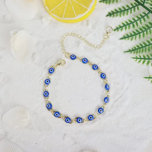 Vista 3 de Pulsera de oro para mujeres y niñas, pulsera de cuentas ajustable para adolescentes y niñas