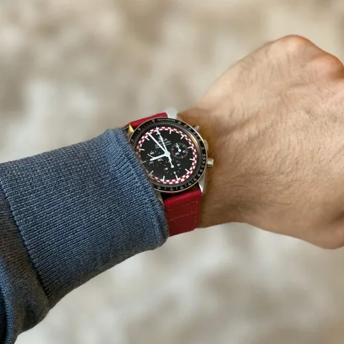 Vista 2 de Archer Watch Straps - Correas de reloj de liberación rápida de lona, rojo carmín, 20 mm, Informal, clásico