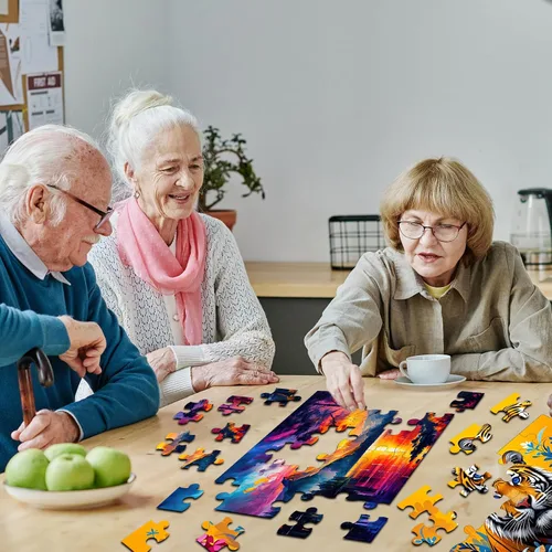 Vista 5 de Paquete de 6 rompecabezas grandes de 36 piezas, productos fáciles de demencia, Alzheimer, actividades de demencia, juego de entrenamiento de memoria