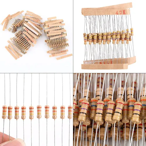 Vista 4 de Kit de resistencias de valores de 1000 piezas, surtido de resistencias electrónicas del 5% de resistencia de 1 ohm-10M ohmios 1/2 W, kit