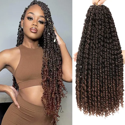 Vista 31 de Cabello Corto PassionTwist de 8 Pulgadas Cabello Pre-retorcido Passion Twists Cabello de Ganchillo Pre-enrollado Cabello Rizado de Ganchillo para 1b