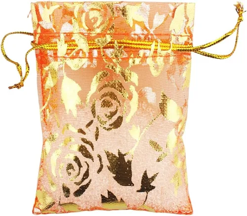 Vista 13 de QIANHAILIZZ Paquete de 100 bolsas de regalo de organza con forma de corazón de flores de 2.8 x 3.5 pulgadas, bolsa de regalo para dulces, bolsa