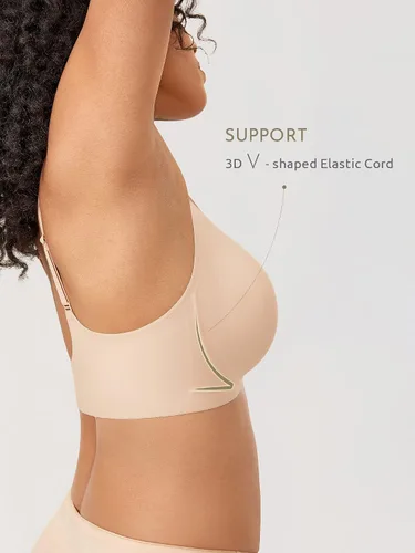 Vista 3 de Bralette cómodo sin aros para mujer, brasier sin costuras, brasier acolchado invisible, suavizado
