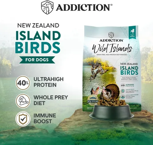 Vista 2 de Addiction Wild Islands Island Bird - Alimento seco prémium para perros con pavo, pavo y pollo, 4 libras