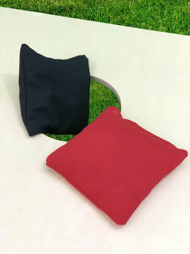 Vista 5 de 8 bolsas estándar de cornhole de tela de pato reglamentarias rellenas de maíz