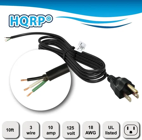 Vista 4 de HQRP Cable de alimentación de CA de 10 pies compatible con cable Porter 100 630 6302 1002 router, 330 351 352 352 VS 505 reparación de cable de red