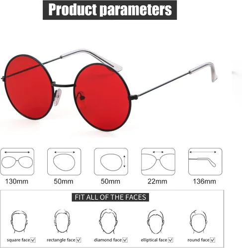 Vista 4 de SORVINO Gafas de sol redondas retro para hombres y mujeres gafas de sol circulares pequeños