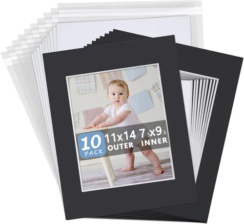 Vista 14 de Paquete de 10 tableros de respaldo solamente – Tablas de base blancas sin cortar de 11 x 14 pulgadas, sin ácidos y con núcleo blanco, ideal