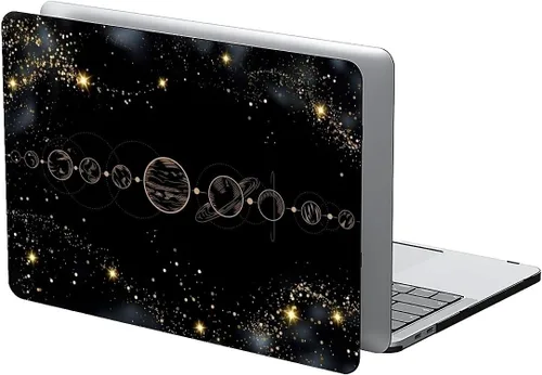Vista 2 de Funda para MacBook Pro de 13 Pulgadas, Patrón de Planetas Negros Alineados, Estuche Duro de Plástico para MacBook Pro Retina 13 A1425/A1502