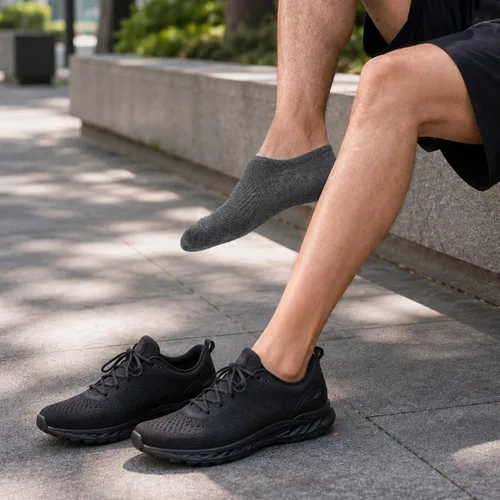 Vista 3 de WANDER No Show Socks Mens 7 Pair Thin Non Slip Invisible Cotton Durable Sox 7 gris oscuro.