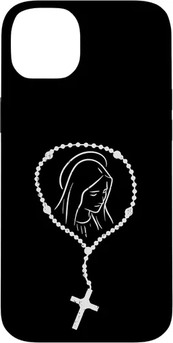 Vista 37 de iPhone 16 Rosario Virgen María Dios Jesús Fe Religioso Católico Estuche de Regalo