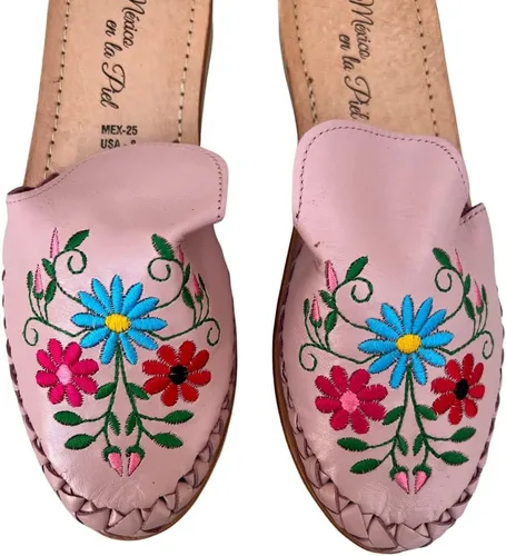 Vista 3 de Mexico en la Piel Sandalias de cuero para mujer hechas a mano.