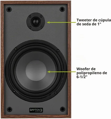 Vista 5 de Dayton Audio Par de altavoces para estantería Classic B65 (madera)