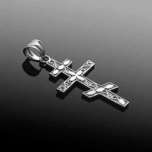 Vista 2 de Religious Jewelry by FDJ Colgante de cruz ortodoxa rusa de plata de ley 925 Plata esterlina