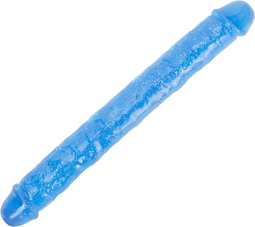 Vista 13 de Consolador doble de cristal de 11.8 x 1.37 pulgadas, consolador largo anal realista con pene, suave y flexible con venas y glande, juguetes sexuales