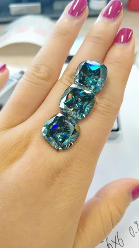 Vista 6 de Mois Moissanita suelta de 3 quilates, diamante de moissanita de color azul, claridad VVS1, piedra preciosa brillante de corte cojín para hacer