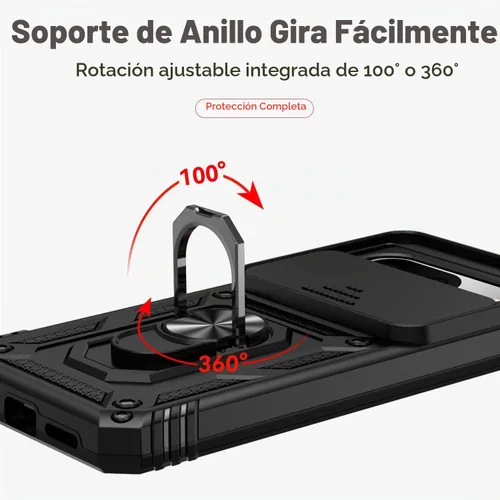 Vista 6 de Funda para Google Pixel 8 con cubierta deslizante para cámara con protector de pantalla HD [grado militar de 16 pies probada en caídas] Funda Negro