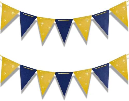 Vista 6 de Bandera triangular negra de 20 pies para decoraciones de fiesta, 30 banderas