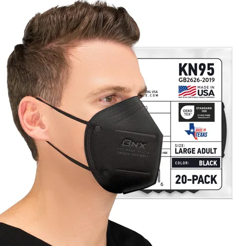 Vista 13 de AccuMed BNX KN95 Face Masks Made in USA (Adult Large, Adult Medium, Kids Small) (Earloop) (Model: E95/E95M/E95S)