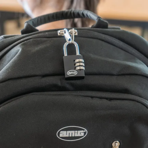 Vista 5 de Amig - Candado de seguridad - con combinación de dígitos - Código numérico - Sin llave - Aluminio - Negro - para taquillas de gimnasio, maletas