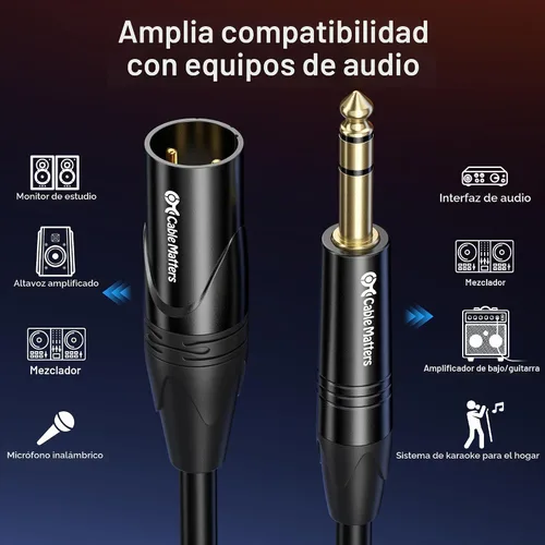 Vista 4 de Cable Matters 6.35mm (1/4") cable TRS a XLR (macho a macho)