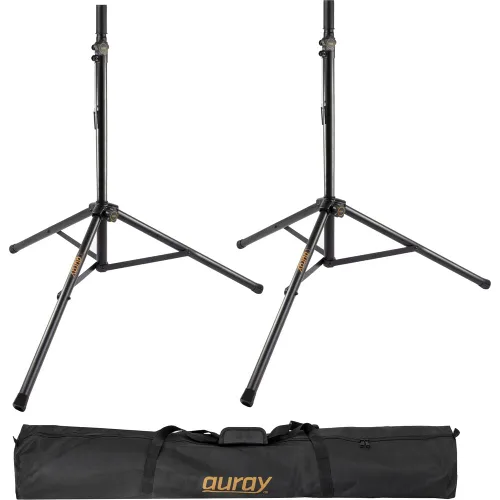 Vista 5 de QSC CP12 Altavoz bidireccional de 12 pulgadas y 1000 W con DSP (par) con soporte de altavoz de acero Auray SS-47S-PB con estuche y 2 cables XLR-XLR
