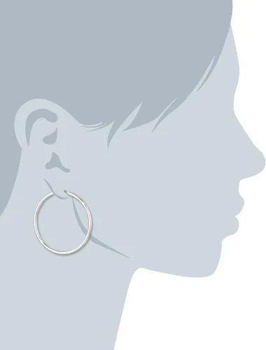 Vista 2 de Anne Klein Classics - Aretes de aro ovalados grandes en tono plateado, Plata