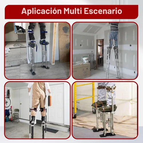 Vista 7 de findmall Zancos de Herramienta de Aluminio Ajustables de Grado de 15-23 Pulgadas para Paneles de Yeso para Pintar o Limpiar