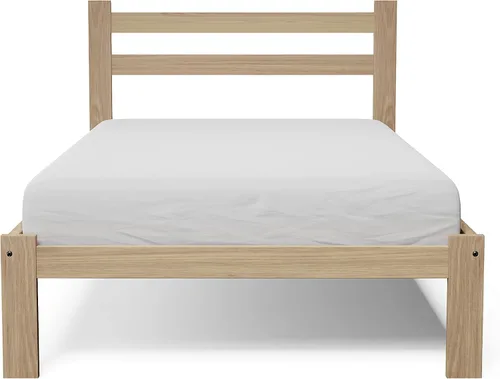 Vista 3 de Amazonas - Cama individual de madera de pino macizo, sin acabar, con soporte de listones, adecuada para niños y niñas, marco de cama de madera, cama
