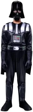 Vista 2 de STAR WARS Darth Vader Official Youth Deluxe Costume - Padded Jumpsuit with Gloves, Detachable Cape, and Plastic Mask