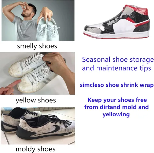 Vista 5 de Bolsas retráctiles para zapatos, 100 unidades de zapatos deportivos de PVC termocontraíble, fundas grandes para zapatos para hombres y mujeres