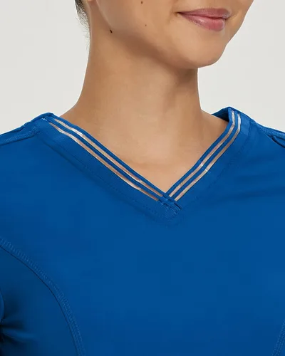 Vista 4 de Urbane Impulse 9105 - Camiseta quirúrgica ajustada con 2 bolsillos y cuello en V para mujer, Uva