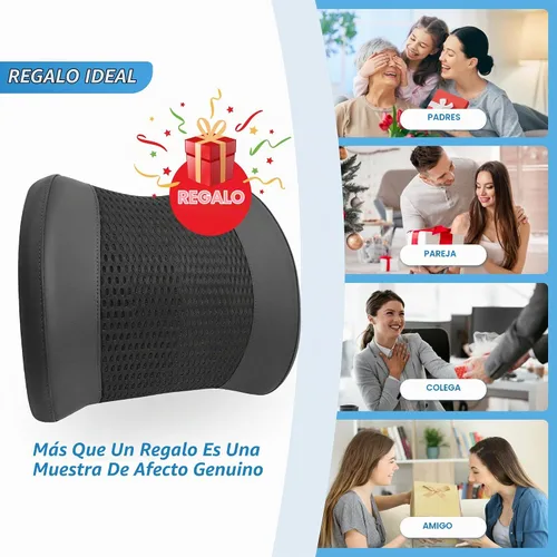 Vista 6 de Lofty Aim Almohada de apoyo lumbar para coche Malla 4d Negro