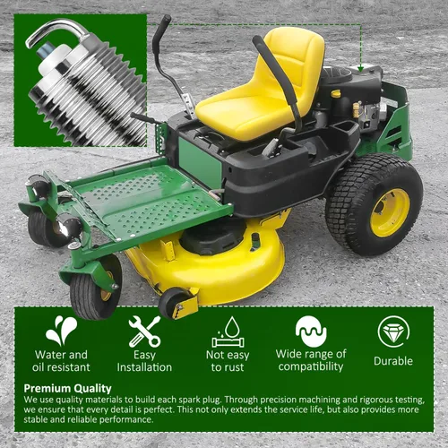 Vista 7 de MaxLLTo Paquete de 2 bujías de repuesto XC92YC MIU11020 para modelos John Deere Z335E Z335M Z345M Z345R Z355E Z355R Z375R