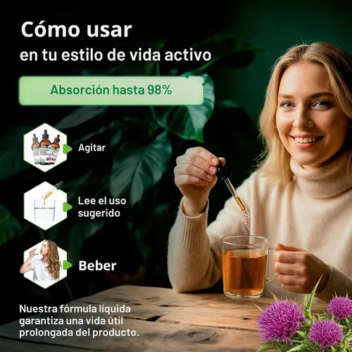 Vista 7 de USDA - Extracto de cardo mariano orgánico para apoyo hepático
