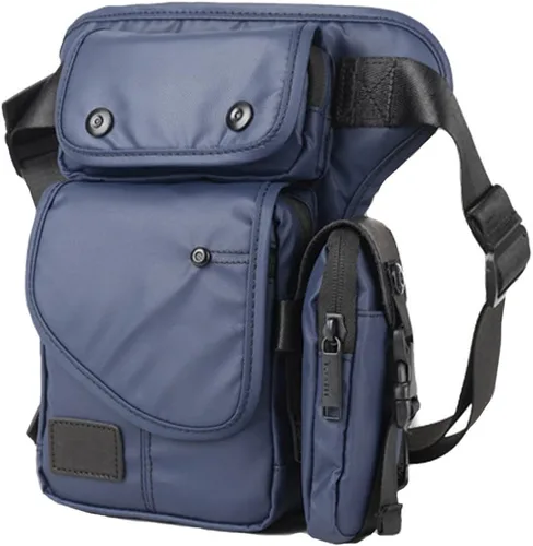 Vista 6 de Pequeña cangurera de cintura multibolsillo Oxford táctica muslo militar caída pierna bolsa carreras camping senderismo motocicleta bicicleta