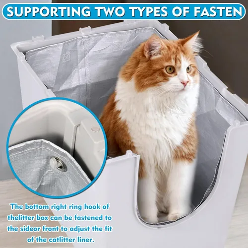 Vista 7 de Liner F compatible con caja de arena Modkat Flip (2 unidades) Revestimientos reutilizables para caja de arena abatible - Liner F para caja