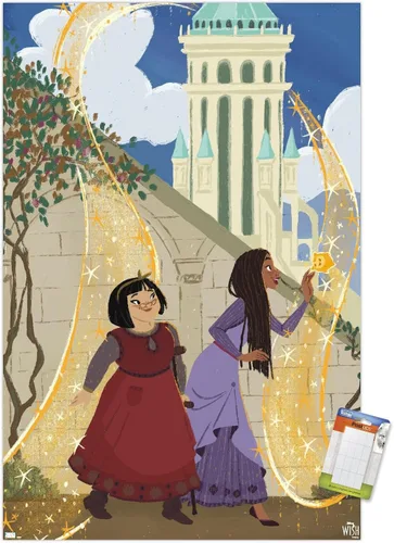 Vista 12 de Trends International Disney Wish - Póster de collage de 3 (amigos), póster de pared, 14.72 x 22.37 pulgadas, versión enmarcada de madera de granero