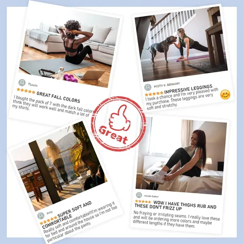 Vista 4 de TNNZEET - Paquete de 3 leggings de tiro alto para mujer, pantalones deportivos de yoga suaves para entrenamiento y correr
