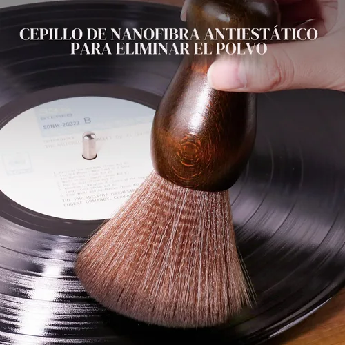 Vista 7 de Kit de limpieza de discos de vinilo - Kit completo de limpieza de discos de vinilo 5-en-1 incluye cepillo de discos de terciopelo suave, líquido