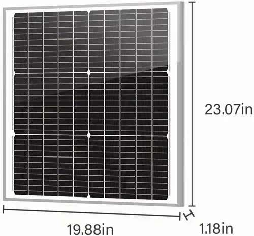 Vista 2 de Newpowa Panel solar mono de 50 W 10BB módulo monocristalino de 50 vatios con conectores de 3 pies para RV, barco, sistema de red doméstica