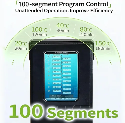Vista 3 de Agitador eléctrico de arriba, mezclador de laboratorio ajustable digital LCD con control de programa de 100 segmentos, con pantalla táctil LCD de 5