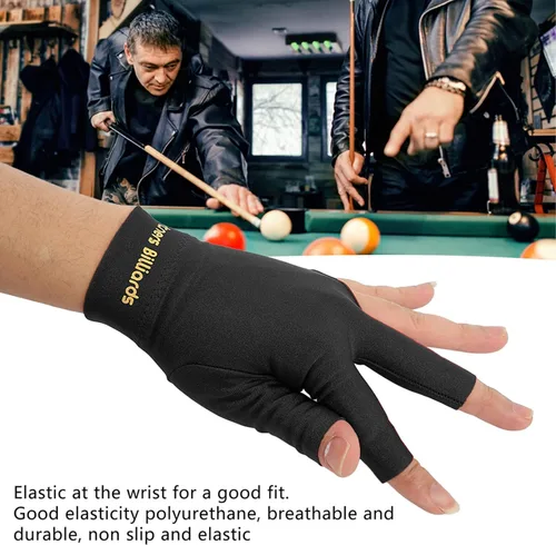 Vista 2 de Guantes de billar para billar, 3 dedos para taco de billar, guantes deportivos para mano izquierda y derecha