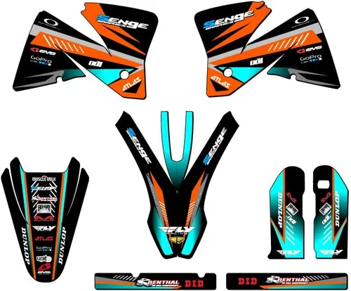 Vista 8 de Kit de base gráfica EXC Surge Black Senge 2001-2002 compatible con KTM