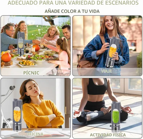 Vista 6 de EASYSPEED - Licuadora portátil eléctrica USB-C, exprimidor personal de 16.9 fl oz para batidos, 12 cuchillas, 1500 mAh recargable, sin BPA Azul