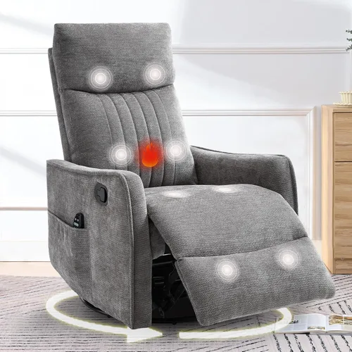 Vista 20 de cinkehome Silla mecedora reclinable giratoria pequeña para cuarto de bebé