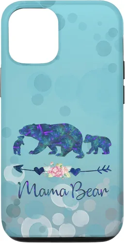 Vista 27 de iPhone 12 Pro Max - Carcasa para iPhone 12, diseño floral, color azul claro