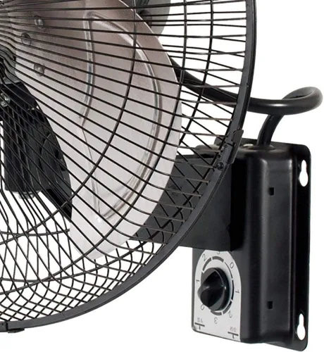 Vista 6 de Hydrofarm Active Air ACFW16HDB Ventilador oscilante oscilante de metal industrial de 16 pulgadas, 3 velocidades, para montaje en pared, color negro