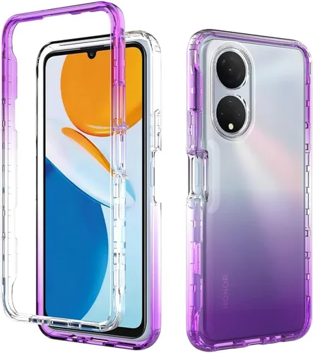 Vista 8 de Compatible con Honor X7, delgada TPU+PC híbrida a prueba de golpes transparente cubierta trasera cubierta de cuerpo completo transparente delgada