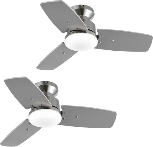 Vista 21 de Conciseer - Ventiladores de techo de 30 pulgadas con luces y control remoto, para dormitorio, sala de estar, oficina, montaje empotrado, 3CCT